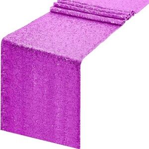 Lavender Medium Purple Sequin Mesh Table Runner Centerpiece Decor Wedding Party